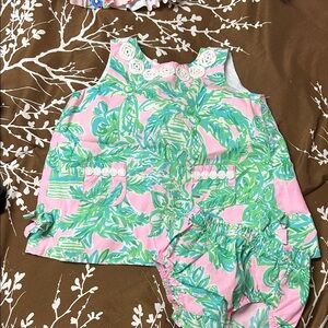 Lilly Pulitzer Pink and Green Baby Dress